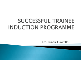 successful trainee induction programme