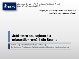Mobilitatea ocupațională a imigranților români din Spania