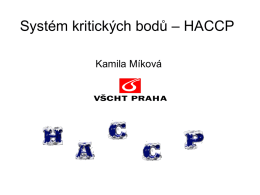 Systém kritických bodů - HACCP