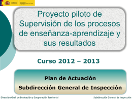 Proyecto de supervisión de Centros 2012