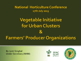ISSUES FACED BY FPOs - National Horticulture Mission