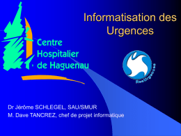 Informatisation des Urgences - Le Département d`Information Médicale