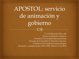 APOSTOL: servicio de animación y gobierno