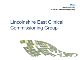 Lincolnshire East CCG Presentation