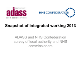 Snapshot of integrated working 2013