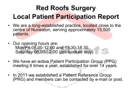 Red Roofs 2014 Patient survey results