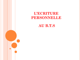 L`ECRITURE PERSONNELLE - Le Blog des BTS du CFA de Bourges