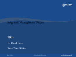 Free Cash Flows - Henley Business School