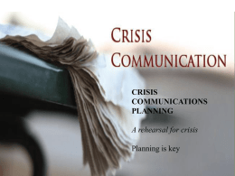 Crisis Communication[1] - NorthSky Nonprofit Network