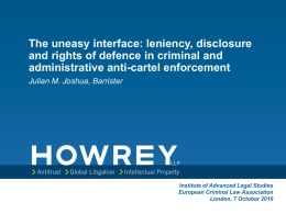 The uneasy interface: leniency, disclosure and rights of defence