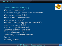 Lesson I-4: Demand and Supply, Chapter 3