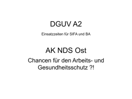 DGUV A2 Einsatzzeiten für SIFA und BA AG Gesundheit 09.02.11