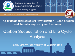 Carbon Sequestration and Life Cycle Analysis - CLU-IN