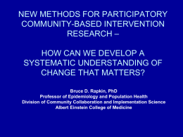 New Methods For Participatory Community