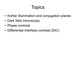 Lecture 2. Bright field microscopy.