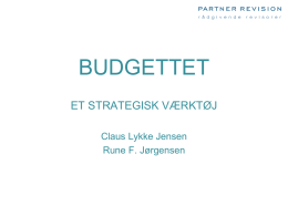 Budgettet som strategisk værktøj