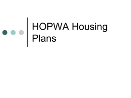 HOPWA Housing Plans