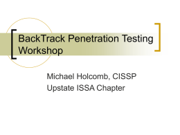 BackTrack Penetration Testing Workshop