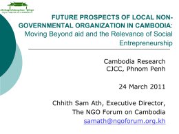Presentation NGO Forum - Cambodia Research Group
