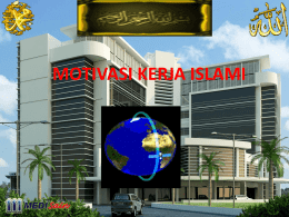 MOTIVASI KERJA ISLAMI