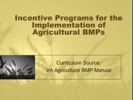 Lesson 5 Incentive Programs for the Implementation of Agricultural