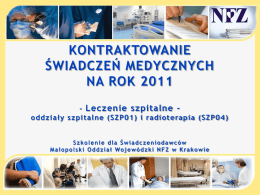 Leczenie szpitalne - Małopolski Oddział Wojewódzki NFZ