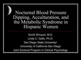 Nocturnal Blood Pressure Dipping, Acculturation, and the