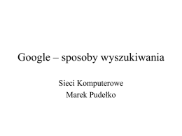Google - Operatory wyszukiwania