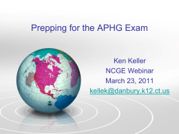 Prepping for the APHG Exam - Walton AP* Summer Institutes