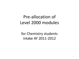 Pre-allocation of CM2191 and CM2192