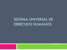 SISTEMA UNIVERSAL DE DERECHOS HUMANOS – 2014 – 5a clase