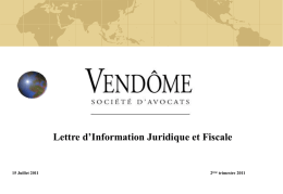 Lettre d`information Vendôme 2ème trimestre 2011 du 15/07/2011