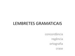 LEMBRETES GRAMATICAIS