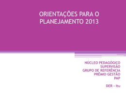 Planejamento 2013 - Diretoria de Ensino