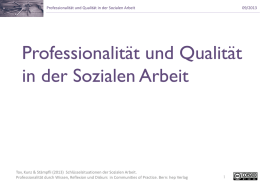 Professionalität und Qualität in der Sozialen Arbeit