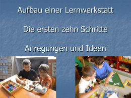 Aufbau einer Lernwerkstatt - Staatliches Schulamt Tirschenreuth