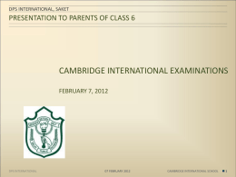 cambridge international examinations