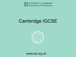 An Insight to Cambridge IGCSE