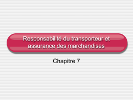 Chapitre 7 : L`assurance transport