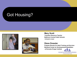 Got Housing? - Maryland Transitioning Youth