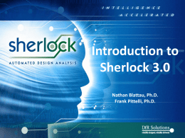 Introduction to Sherlock 3.0