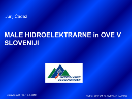 Male hidroelektrarne in OVE v Sloveniji