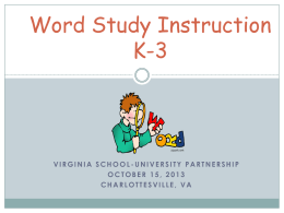 Word_Study_PPT_VSUP - The Virginia School University