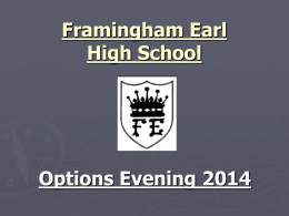 Options Evening Presentation - Framingham Earl High School