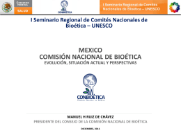 México. Comisión Nacional de Bioética