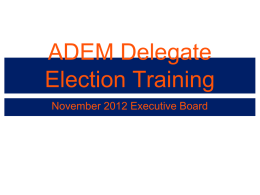 ADEM Delegate Election Training