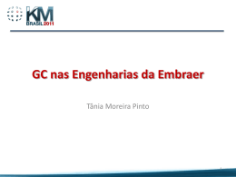 GC nas engenharias da Embraer - Tânia Moreira