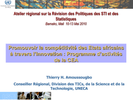Thierry Amoussougbo UNECA, International Experiences in STI