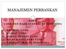 uang dan fungsi bank sentral