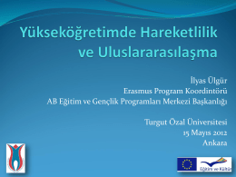 Öğrenci Hareketliliği - Turgut Ozal University